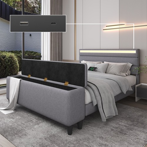 Upholstered full queen led - upholstered,