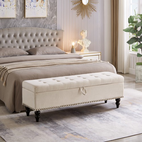 Modern button tuft storage - modern,