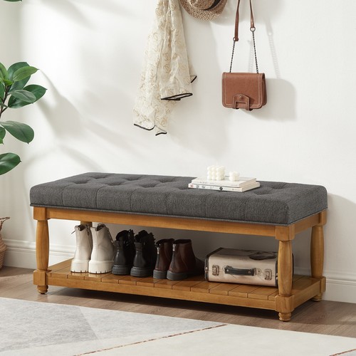 Classic linen upholstered end - linen,