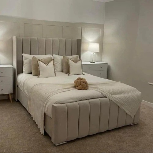 Ottoman winged panel bed - ottoman, frame