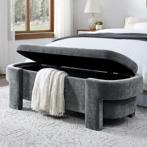 Upholstered storage benches - storage,