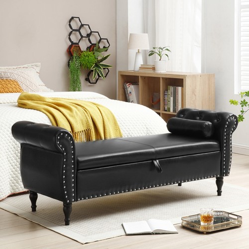 Modern faux leather end - end, of