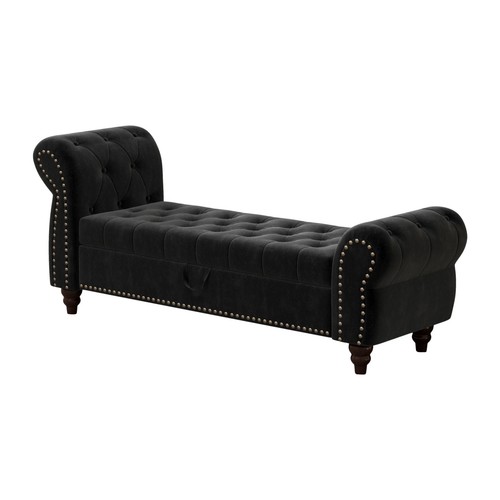 Velvet end bed bench - of,