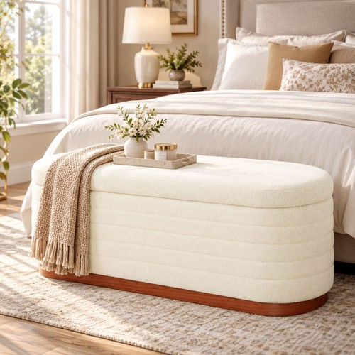 Homcom storage bench chenille - homcom,