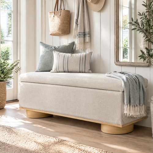 Upholstered storage bench - upholstered,