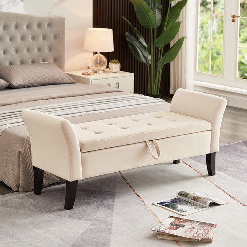 Velvet end bed storage - end, of