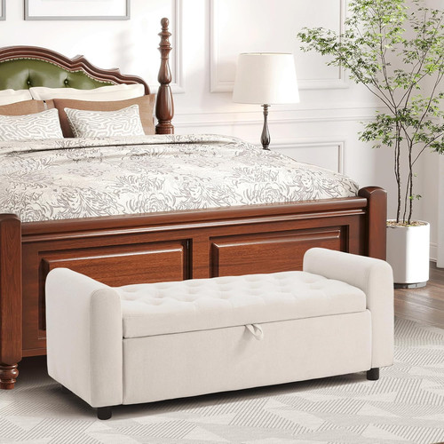 Ottoman with storage - with, tufted