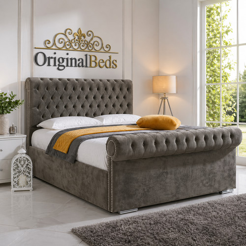 Sleigh bed frame ottoman - sleigh, frame,