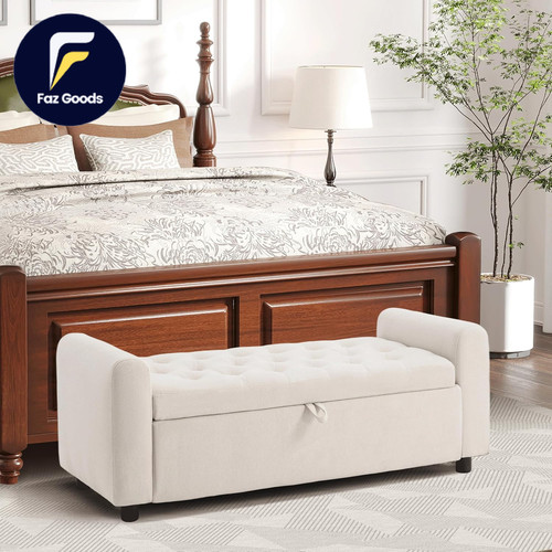 Ottoman with storage - storage, tufted